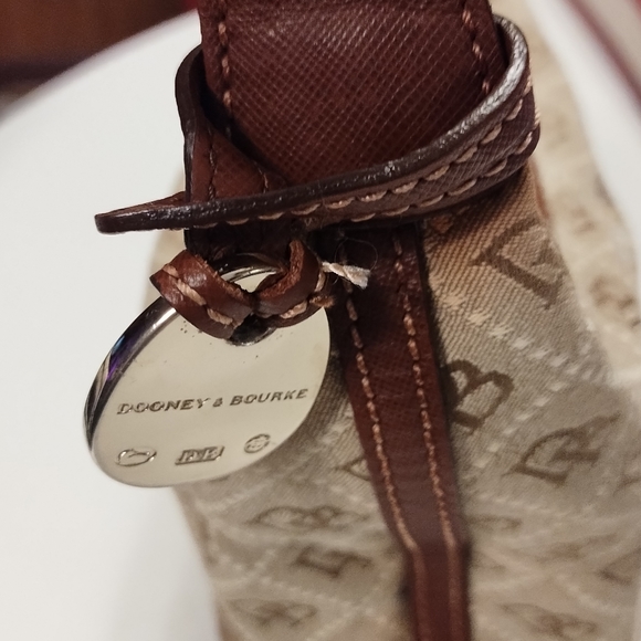 DB Logo Mini Bucket Hobo Bag With Leather Trim - Picture 7 of 14